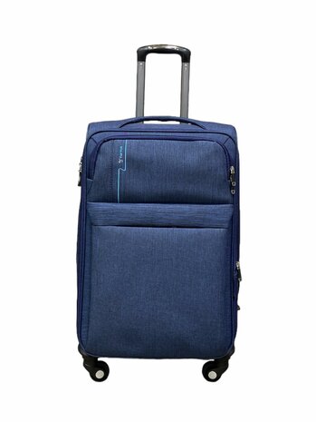 Kofferset 3-delige Stoffen Uitbreidbare - Polyester - Europe Travel blauw