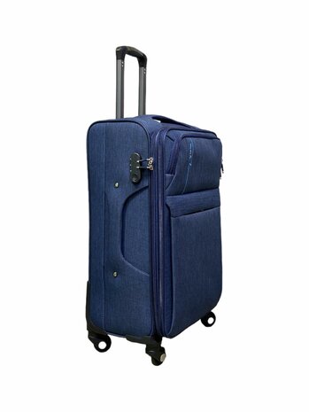 Set de valises 3 pi&egrave;ces Tissus Extensible - Polyester - Europe Voyage bleu