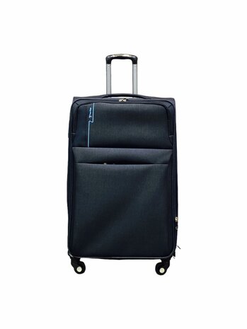 Suitcase set 3-piece Fabric Expandable - Polyester - Europe Travel black