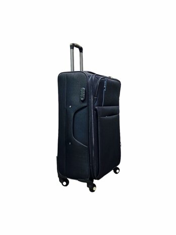 Suitcase set 3-piece Fabric Expandable - Polyester - Europe Travel black