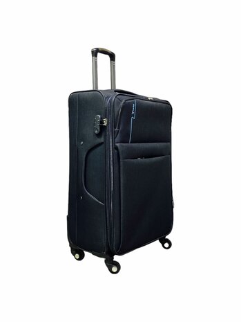 Suitcase set 3-piece Fabric Expandable - Polyester - Europe Travel black