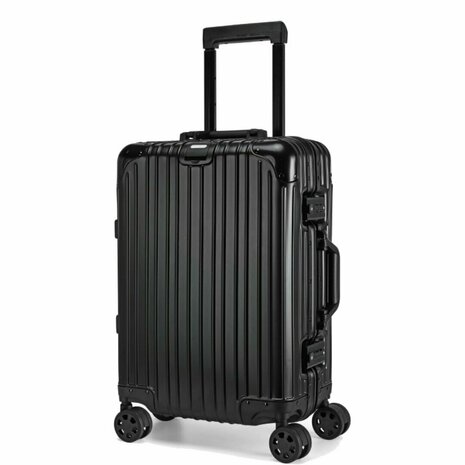 Suitcase set Aluminum 2-piece Suitcase set - Hand luggage and Large suitcase - 36L/90L - TSA lock - Black Iron