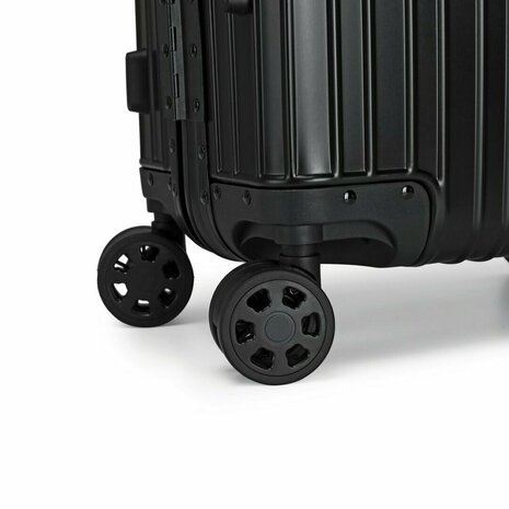 Set de valises Set de valises aluminium 2 pi&egrave;ces - Bagage &agrave; main et Grande valise - 36L/90L - Serrure TSA - Fer Noir