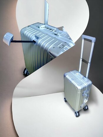 Suitcase set Aluminum 2-piece Suitcase set - Hand luggage and Large suitcase - 36L/90L - TSA lock - silver Iron