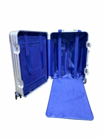 Set de valises Set de valises aluminium 2 pi&egrave;ces - Bagage &agrave; main et Grande valise - 36L/90L - Serrure TSA - Fer argent&eacute;