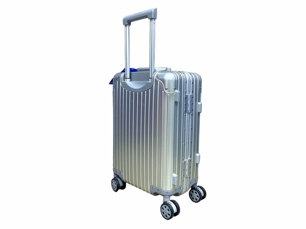 Suitcase set Aluminum 2-piece Suitcase set - Hand luggage and Large suitcase - 36L/90L - TSA lock - silver Iron