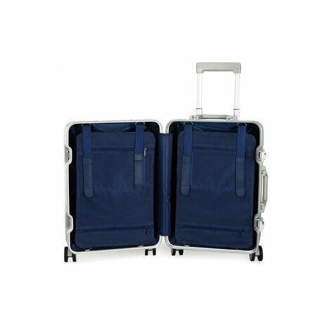 Suitcase set Aluminum 2-piece Suitcase set - Hand luggage and Large suitcase - 36L/90L - TSA lock - silver Iron