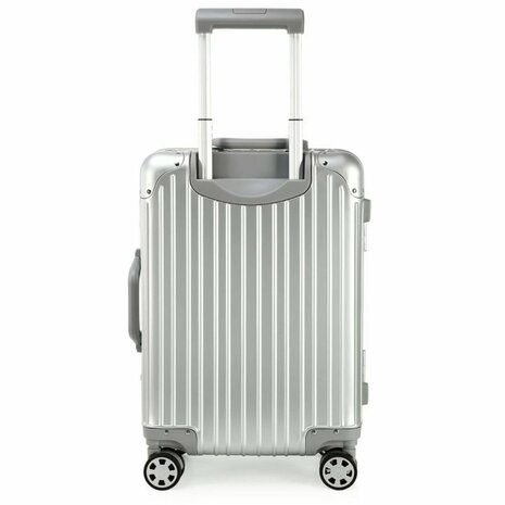 Suitcase set Aluminum 2-piece Suitcase set - Hand luggage and Large suitcase - 36L/90L - TSA lock - silver Iron