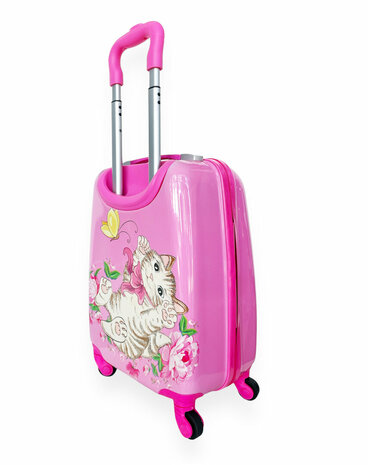 Kinder Koffer - Kitten &amp; voetbal Print - Handbagage - 31L)