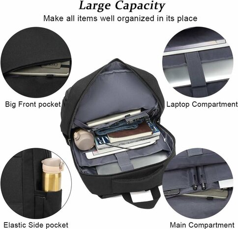 Backpack - Best Travel Laptop Backpack with USB Charging Port, Travel Bag Business Bag