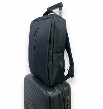 Sac &agrave; dos noir - Meilleur sac &agrave; dos de voyage pour ordinateur portable avec port de chargement USB, r&eacute;sistant aux &eacute;claboussures