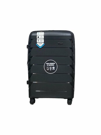 Suitcase set Trolley set 3-piece - PP silicone Expandable travel suitcase (black color)