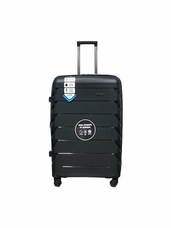 Suitcase set Trolley set 3-piece - PP silicone Expandable travel suitcase (black color)