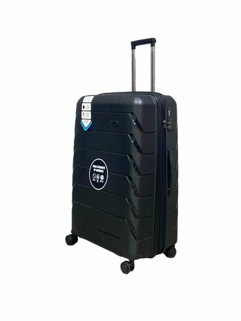 Suitcase set Trolley set 3-piece - PP silicone Expandable travel suitcase (black color)