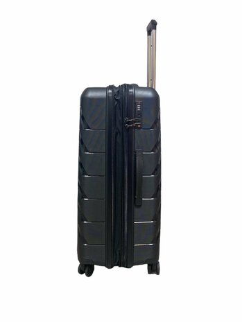 Suitcase set Trolley set 3-piece - PP silicone Expandable travel suitcase (black color)