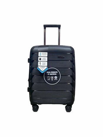 Suitcase set Trolley set 3-piece - PP silicone Expandable travel suitcase (black color)