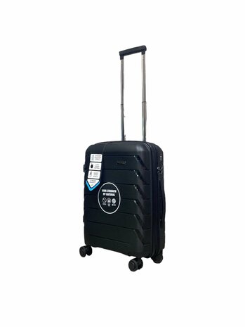 Kofferset Trolley-Set 3-teilig - PP-Silikon Erweiterbarer Reisekoffer (schwarze Farbe)