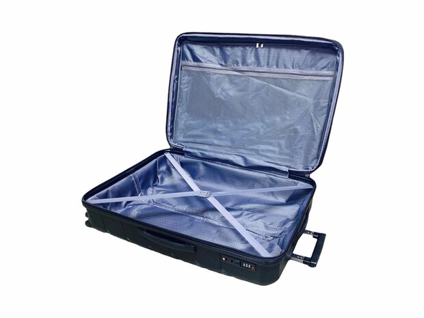 Suitcase set Trolley set 3-piece - PP silicone Expandable travel suitcase (black color)