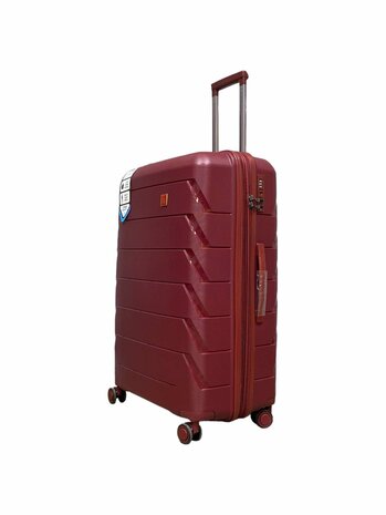 Suitcase set Trolley set 3-piece - PP silicone Expandable travel suitcase (Burgundy red)