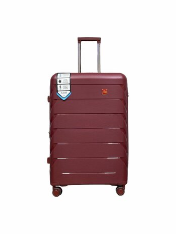 Suitcase set Trolley set 3-piece - PP silicone Expandable travel suitcase (Burgundy red)