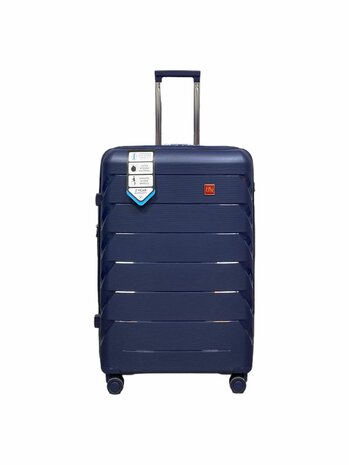 Ensemble de valises Ensemble de chariot 3 pi&egrave;ces - PP silicone Valise de voyage extensible (Bleu fonc&eacute;)