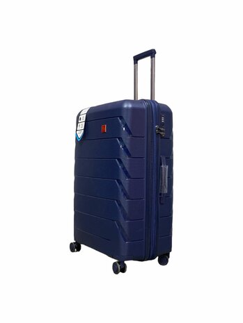 Kofferset Trolley-Set 3-teilig - PP-Silikon Erweiterbarer Reisekoffer (Dunkelblau)