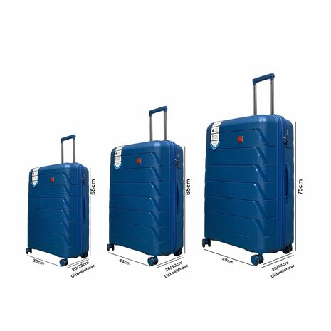 Suitcase set Trolley set 3-piece - PP silicone Expandable travel suitcase ( Turquoise )