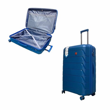 Ensemble de valises Ensemble de chariot 3 pi&egrave;ces - Valise de voyage extensible en silicone PP (Turquoise)