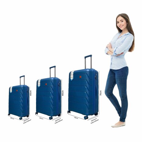 Suitcase set Trolley set 3-piece - PP silicone Expandable travel suitcase ( Turquoise )