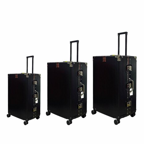 Classic suitcase set with hard shell, PC ABS aluminum 4 metal corners for protection