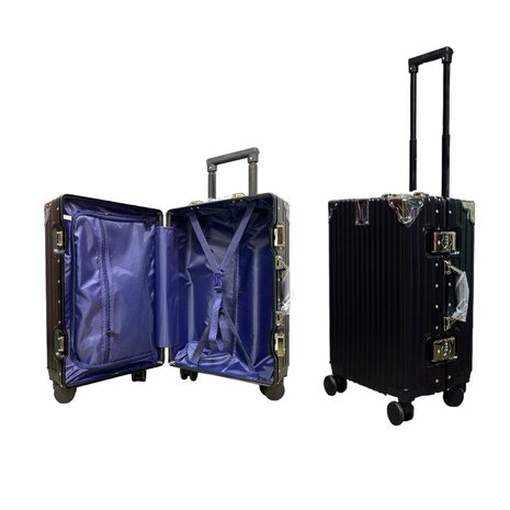 Classic suitcase set with hard shell, PC ABS aluminum 4 metal corners for protection