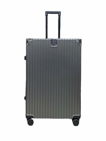 Hard shell suitcase set, PC ABS aluminum 4 metal corners for protection gray