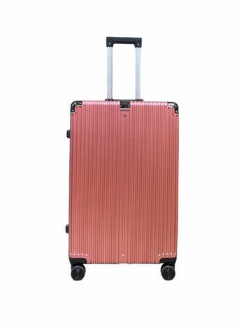 Set de valises Rose clair avec coque rigide, PC ABS aluminium 2 pi&egrave;ces Grande valise + bagage &agrave; main