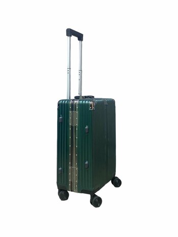 Set de valises rigides, PC ABS aluminium 2 pi&egrave;ces Grande valise + bagage &agrave; main dark dark + Vert clair