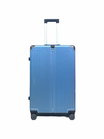 Set de valises rigides, PC ABS aluminium 2 pi&egrave;ces Grande valise + bagage &agrave; main vert fonc&eacute; + bleu clair