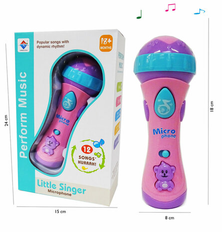 Speelgoed kinder microfoon met 12 muzikale instrumenten - Little Singer microphone m