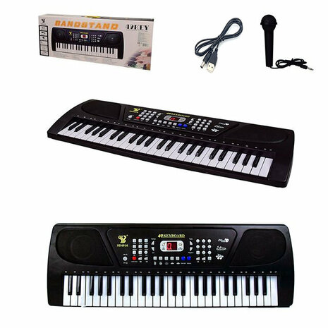 Keyboard met LCD scherm - 49 toetsen &amp; microfoon - op stroom en op batterij - 58CM KEY