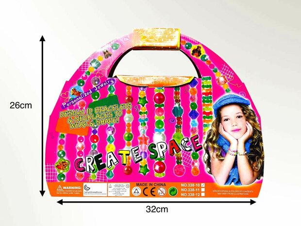 Bead set - CREATE SPACE - Jewelry for girls - bead mix 280 pieces