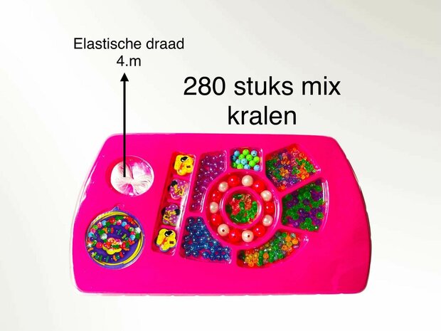 Kralenset - CREATE SPACE - Sieraden voor meisjes - kralenmix 280 stuks