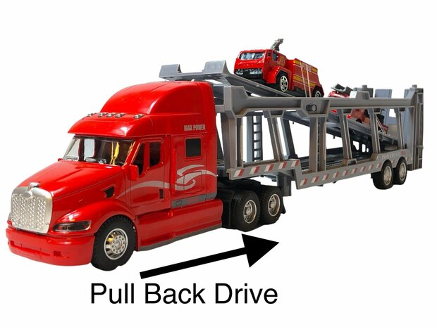 Truck car transporter + 2 mini 3in1 - pull-back drive Truck