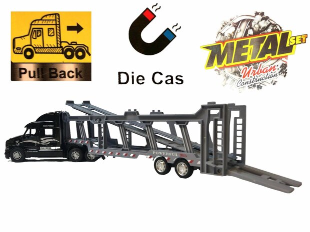 Truck car transporter + 2 mini 3in1 - pull-back drive Truck