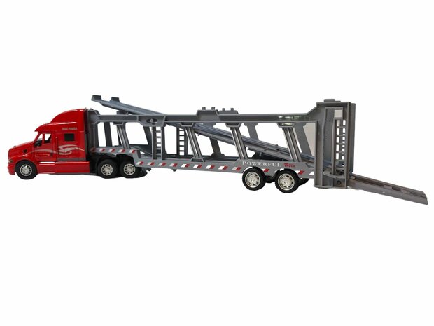 Truck car transporter + 2 mini sports cars 3in1 - pull-back drive Truck King