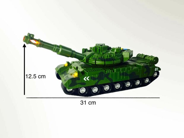 Speelgoed- tank - oorlog - Military tank 1:14 met licht en tank geluid 