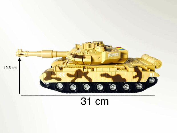 Speelgoed- tank - oorlog - Military tank 1:14 met licht en tank geluid 