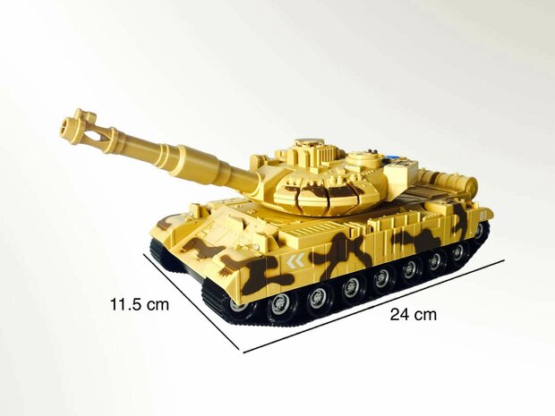 Speelgoed- tank - oorlog - Military tank 1:14 met licht en tank geluid 