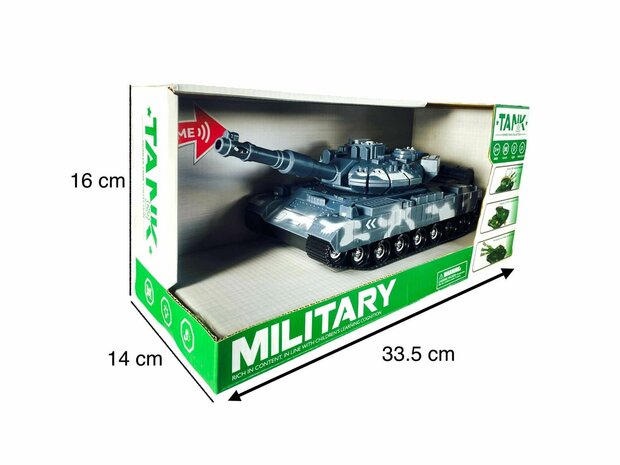 Speelgoed- tank - oorlog - Military tank 1:14 met licht en tank geluid 