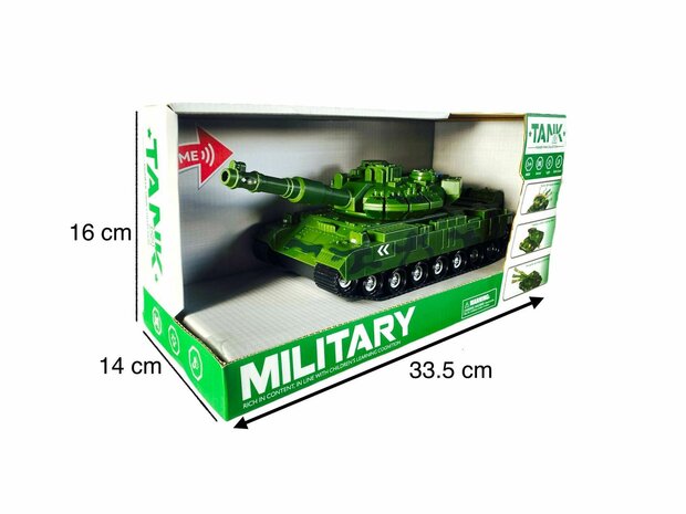 Speelgoed- tank - oorlog - Military tank 1:14 met licht en tank geluid 