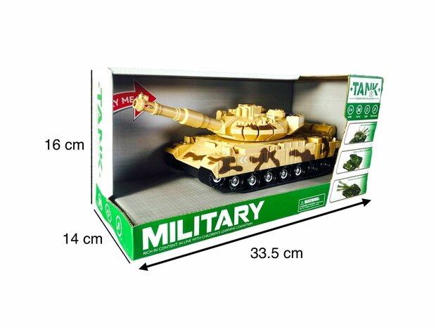 Speelgoed- tank - oorlog - Military tank 1:14 met licht en tank geluid 