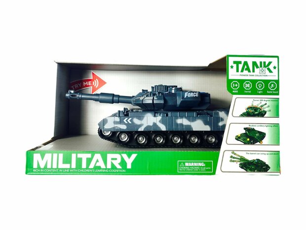 Speelgoed- tank - oorlog - Military tank 1:14 met licht en tank geluid 