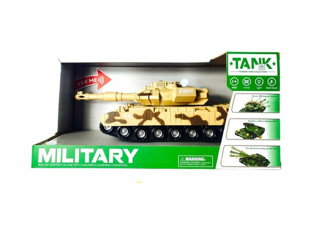 Speelgoed- tank - oorlog - Military tank 1:14 met licht en tank geluid 